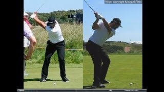 Jon Rahm golf swing  Long Iron faceon amp downtheline July 2017 [upl. by Wyne]