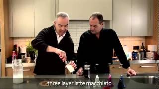 aerolatte  milk frother makes three layer caffè latte macchiato [upl. by Lefty]