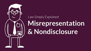 Misrepresentation and Nondisclosure  Contracts  Defenses amp Excuses [upl. by Nivlad116]