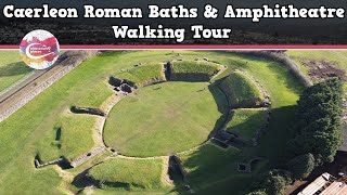 CAERLEON ROMAN BATHS amp AMPHITHEATRE WALES  Walking Tour  Pinned on Places [upl. by Alyn129]