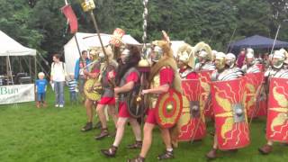 Roman Reenactment at the Amphitheatre in Caerleon Marching In [upl. by Ally95]