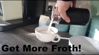 How to Get More Froth from Your Nespresso Coffee Aeroccino  Nespresso tips and help [upl. by Emsoc]