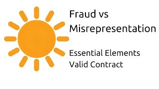 Fraud vs Misrepresentation  Other Essential Elements of a Valid Contract  CA CPT  CS amp CMA [upl. by Lekzehcey141]